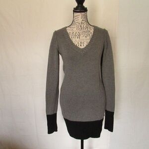 Guess Gray Long V-Neck Sweater